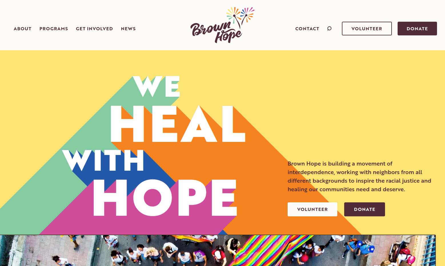 Screenshot of the Brown Hope website.